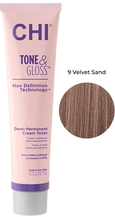 Тонер кремовый безамиачный для волос Velvet Sand Tone&Gloss CHI, 85 г